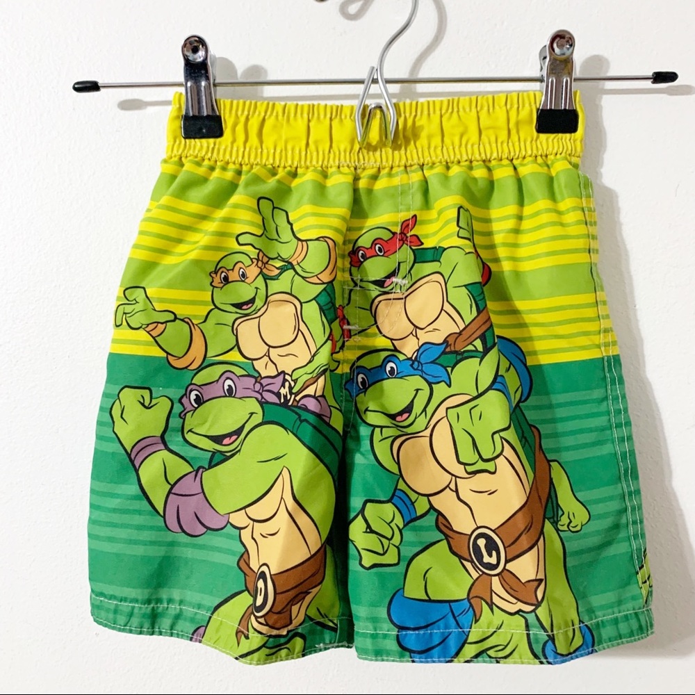 Nickelodeon Teenage Mutan Ninja Turtles Graphic Swim Trunks Elastic Waist Drawst